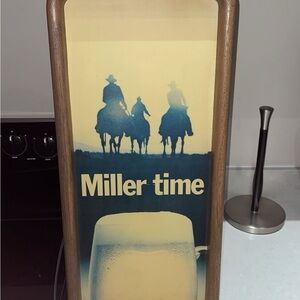 Miller Time Bar Light with Brown Frame